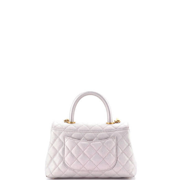 Chanel Mini Coco Top Handle Bag Quilted Iridescent Caviar - Picture 3 of 6